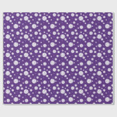 Paarse en witte volleybal gevild cadeaupapier (Vlak)