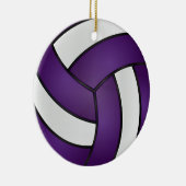 Paarse en witte volleybal keramisch ornament (Rechts)