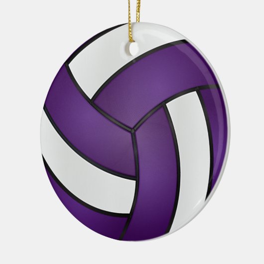 Paarse en witte volleybal keramisch ornament (Links)
