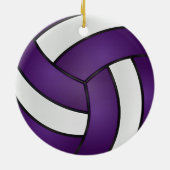 Paarse en witte volleybal keramisch ornament (Achterkant)