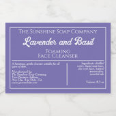 Paarse en witte waterdichte zeep productetiket voedselcontainer etiket (Enkel label)