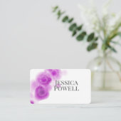 paarse en witte waterverf minimalistisch ontwerp visitekaartje (Staand voorkant)