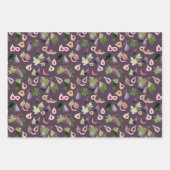 Paarse en witte Waterverf vijgen Inpakpapier Vel (Voorkant 3)