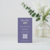 Paarse en witte- We Do-Wedding Rings-Registry- Visitekaartje (Staand voorkant)