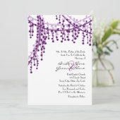 Paarse en witte weddenschappen kaart (Staand voorkant)