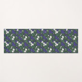 Paarse en Witte Wilde Bloem Botanische Yoga Mat (Voorkant (horizontaal))