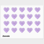 Paarse en witte winter sparen de datum bruiloft hart sticker (Vel)