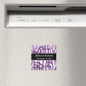 Paarse en witte Zebra bruiloft Save the Date Magneet (Insitu (Vaatwasser))