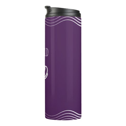 Paarse en witte zeeschildpad Zeemeerminnende brand Thermosbeker (Geroteerd rechts)