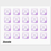 Paarse en witte zeesjell Seaside Weddenschappen Vierkante Sticker (Vel)