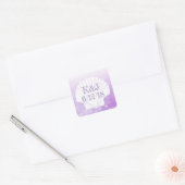 Paarse en witte zeesjell Seaside Weddenschappen Vierkante Sticker (Envelop)