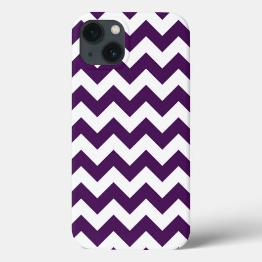Paarse en witte zigzag Case-Mate iPhone case (Achterkant)