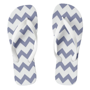 Paarse en witte zigzag-chevron teenslippers