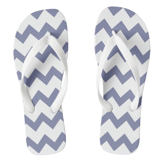 Paarse en witte zigzag-chevron teenslippers (Voetbed)