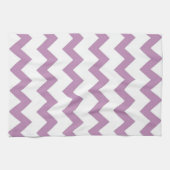 Paarse en witte zigzag-chevron theedoek (Horizontaal)