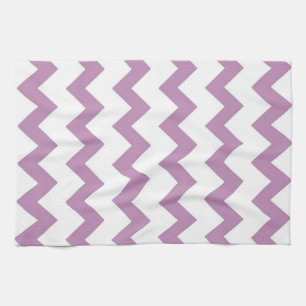 Paarse en witte zigzag-chevron theedoek