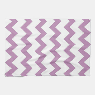 Paarse en witte zigzag-chevron theedoek