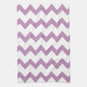Paarse en witte zigzag-chevron theedoek (Verticaal)