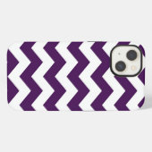 Paarse en witte zigzag iPhone hoesje (Achterkant horizontaal)