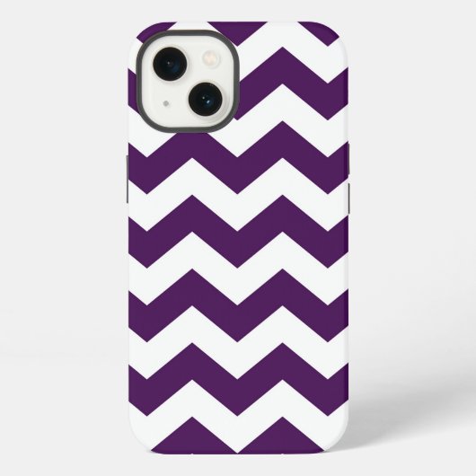 Paarse en witte zigzag iPhone hoesje (Achterkant)
