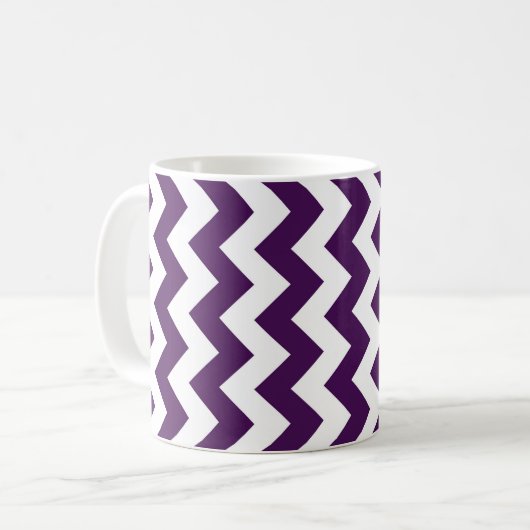 Paarse en witte zigzag koffiemok (Voorkant links)