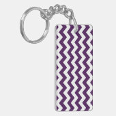 Paarse en witte zigzag sleutelhanger (Voorkant Links)