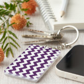 Paarse en witte zigzag sleutelhanger (Voorkant Rechts)