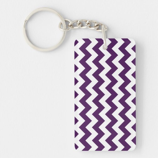 Paarse en witte zigzag sleutelhanger (Voorkant)