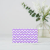 Paarse en witte zigzag Stripes. Visitekaartje (Staand voorkant)