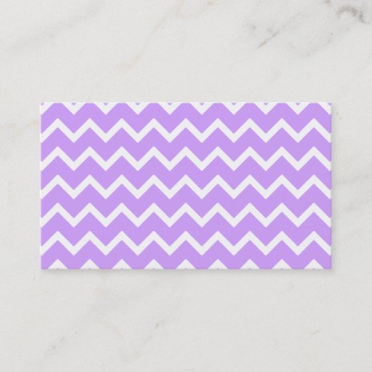 Paarse en witte zigzag Stripes. Visitekaartje (Voorkant)