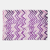Paarse en witte ZigZag Theedoek (Horizontaal)