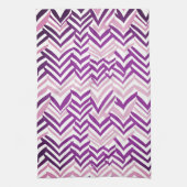 Paarse en witte ZigZag Theedoek (Verticaal)