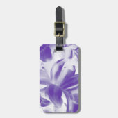 Paarse en witte zomerbloemen bagagelabel (Voorkant verticaal)
