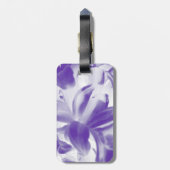 Paarse en witte zomerbloemen bagagelabel (Achterkant verticaal)