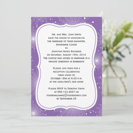 Paarse en witte zondagsten Alleen opvangen Kaart (Staand voorkant)