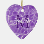 Paarse en witte zwembad Fotomonogram Keramisch Ornament (Rechts)