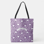 Paarse en witte zwenkplaat tote bag (Voorkant)