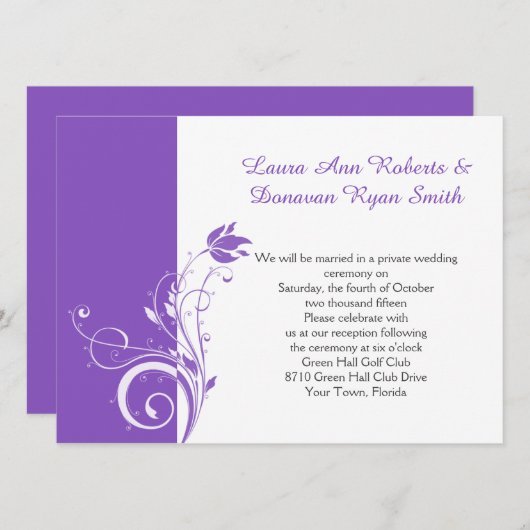 Paarse en witte zweven kaart (Voorkant / Achterkant)