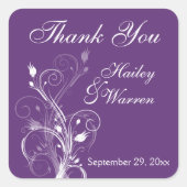 Paarse en witte zwevende Sticker (Voorkant)