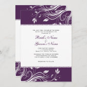 Paarse en witte zwevende zwevende riemen uitnodige kaart (Voorkant / Achterkant)