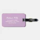 Paarse en Zebra Print Custom Monogram Bagagelabel (Achterkant horizontaal)