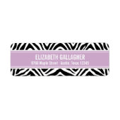 Paarse en Zebra Print Retouradres Etiket (Voorkant)
