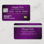 Paarse en zilvercreditcard visitekaartje (Voorkant / Achterkant)