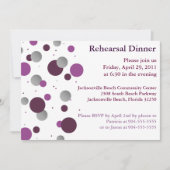 Paarse en zilverdot repetitie Inwendige uitnodigin Kaart (Voorkant)