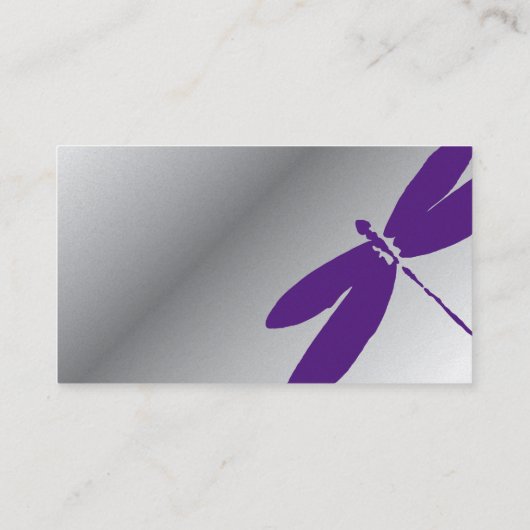 Paarse en Zilverdragonfly-Visitekaartjes Visitekaartje (Achterkant)
