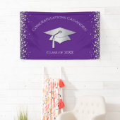 Paarse en Zilveren Afstuderen Spandoek (Insitu)