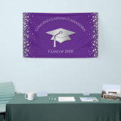Paarse en Zilveren Afstuderen Spandoek (Beurs)