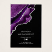 Paarse en zilveren Agaat ketting display kaart (Achterkant)