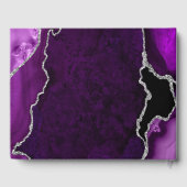 Paarse en zilveren Agaat Marmeren bruiloft Gastenboek (Achterkant)