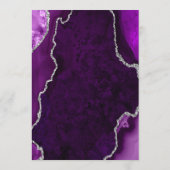 Paarse en zilveren Agaat Marmeren bruiloft Menu (Achterkant)